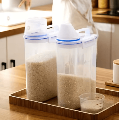 Inspire Picks Large Capacity Airtight Cereal Storage Container Moisture Proof Rice & Pet Food Dispenser 2pcs