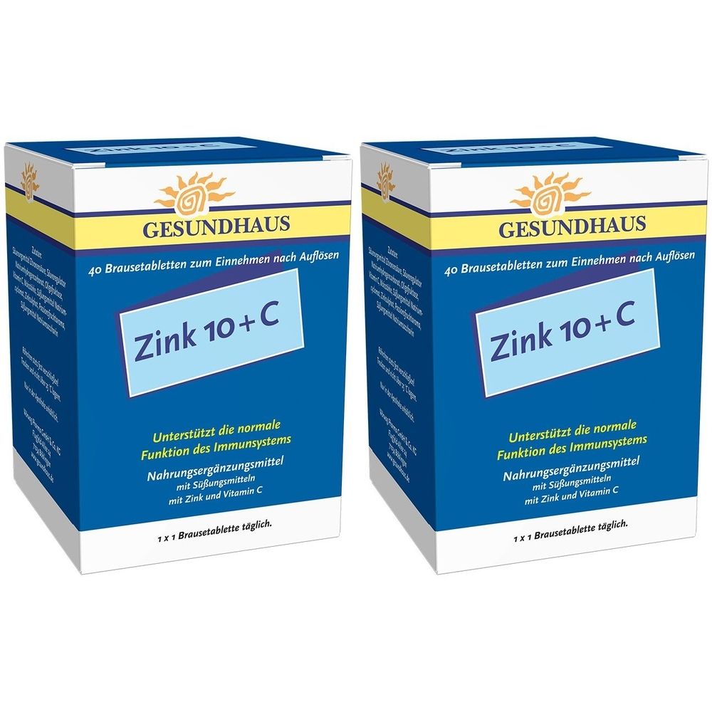 Zink 10+C Brausetabletten 2x 2x40 St