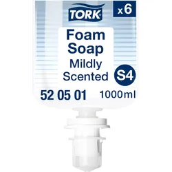 Tork Mild Duftende Hand Schaumseife S4, reduziert Verbrauch, 6 × 1.000 ml, 520501