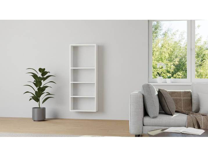Flurregal mit Wandhalterung MDF Beschichtet MDF Weiß matt