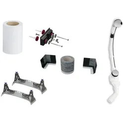 Kaldewei Installations-Set 687676640999 5014, flacher Rand, chrom, für Badewanne