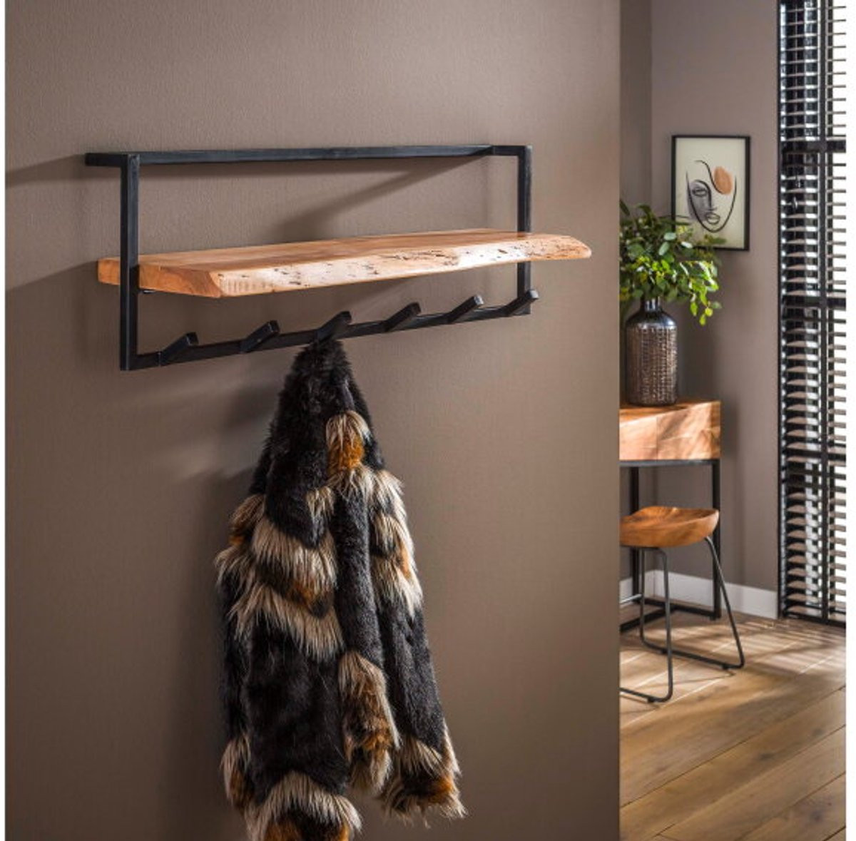 Kapstok Edge Acacia met 6 haken