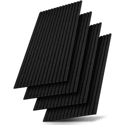 Akustikpaneele Holzoptik 4er Set - Schwarz