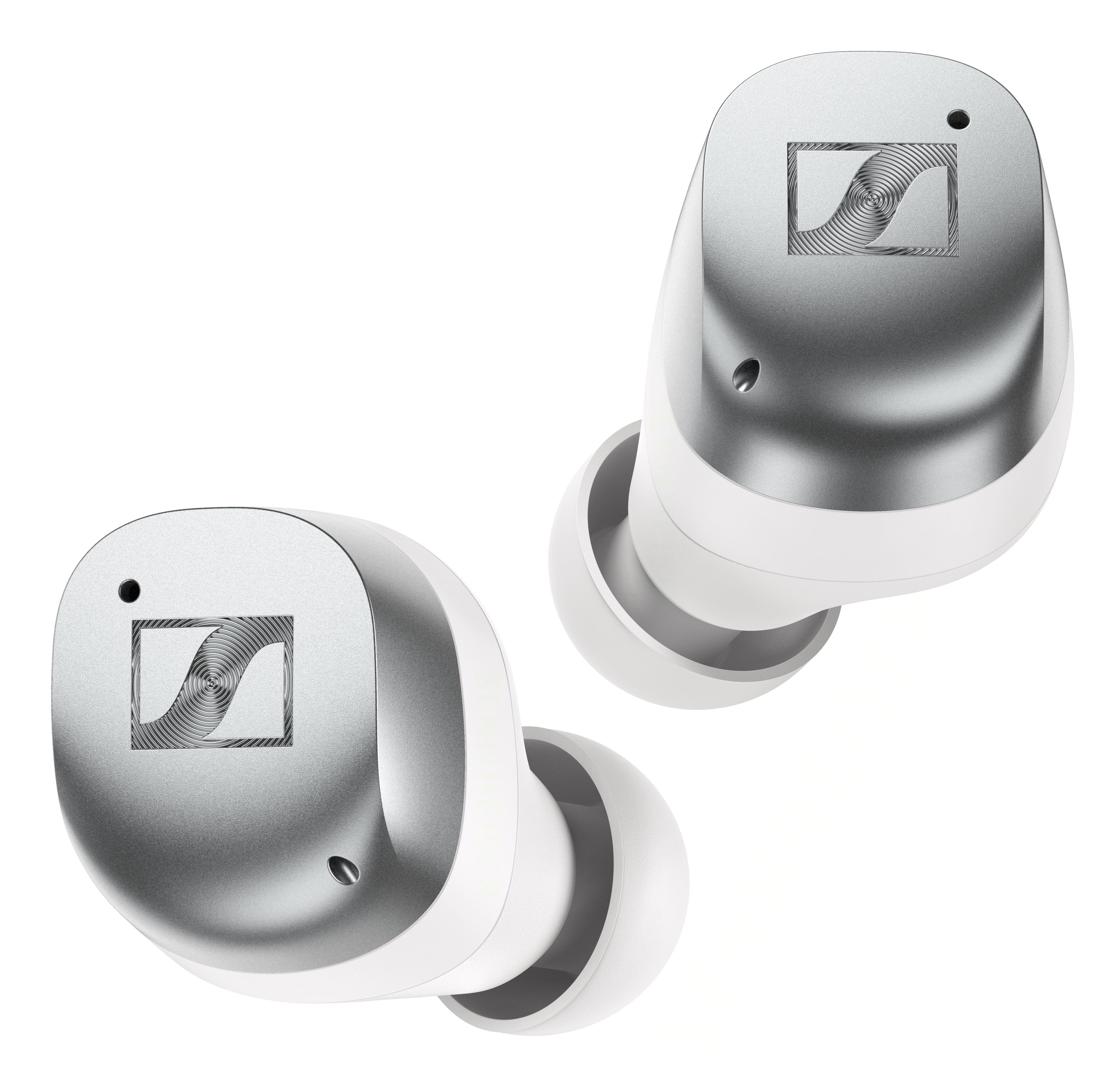 Sennheiser Momentum True Wireless 4 In-Ear Bluetooth Kopfhörer kabellos TWS 7,5 h Laufzeit IP54 USB Typ-C (Silber/Weiß) 700366