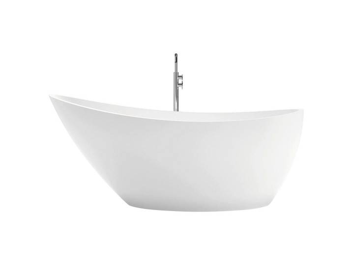 Novel Badewanne Chloe, Weiß, Stein, 165x70.5x70 cm, Made in Italy, optimale Wärme- und Schallisolation, Badezimmer, Baden & Duschen, Badewannen