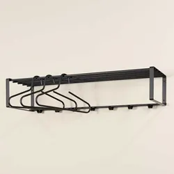 Metall Hängegarderobe modern in Schwarz pulverbeschichtet 100 cm breit