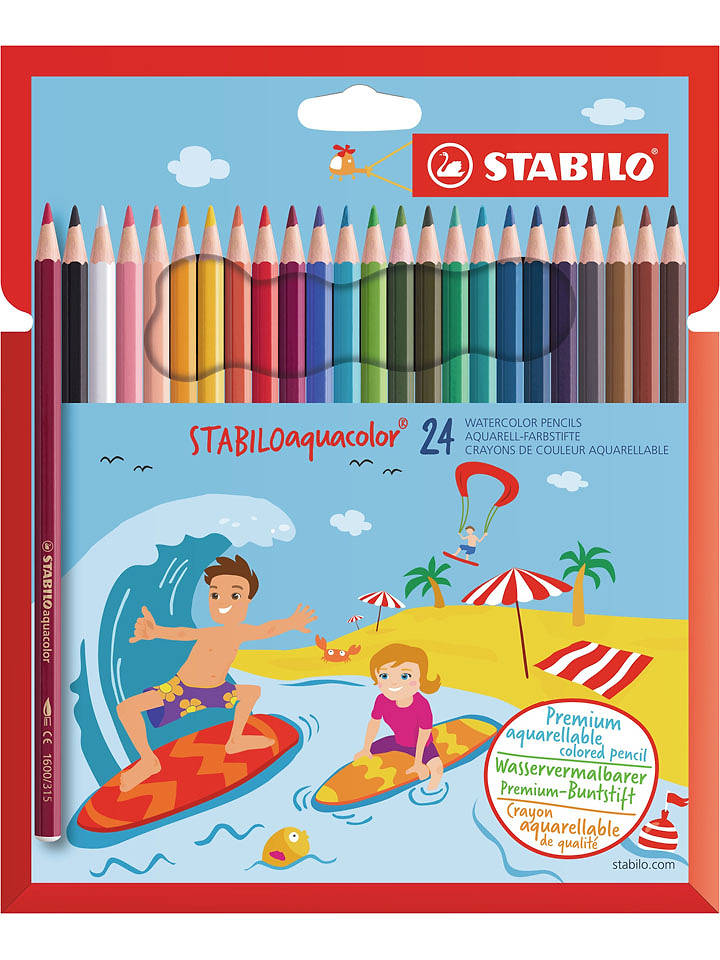 STABILO Aquarell-Buntstifte "Aquacolor" - 24 Stück - onesize