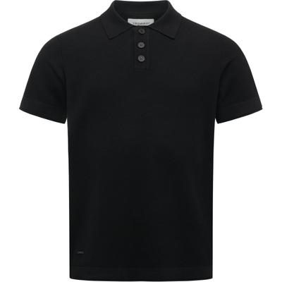 T-Shirt RAGWEAR "Lorien", Herren, Gr. M (50), schwarz, Strick, Material: 97% Baumwolle, 3% Nylon, gerade normal, V-Ausschnitt, Rollsaum, Shirts T-Shirt, Kurzärmliches Shirt mit Hemdkragen