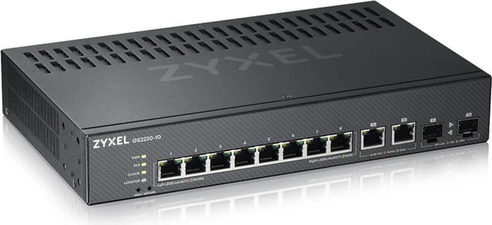 Zyxel GS2220-10-EU0101F Managed L2 Gigabit Ethernet Network Switch - Zwart