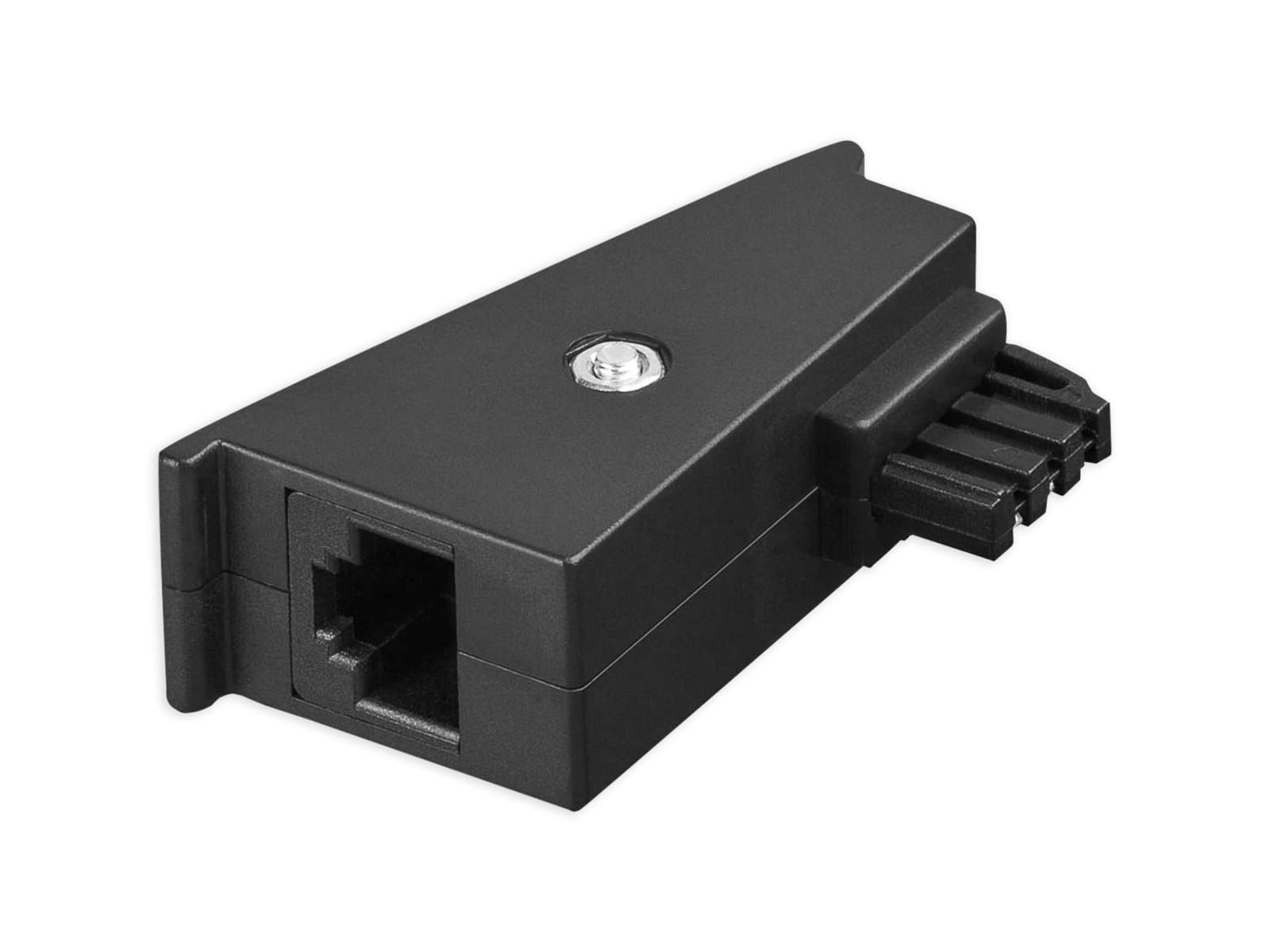 Goobay 95139 TAE-adapter van TAE-F-stekker naar RJ45-bus (8P2C), zwart