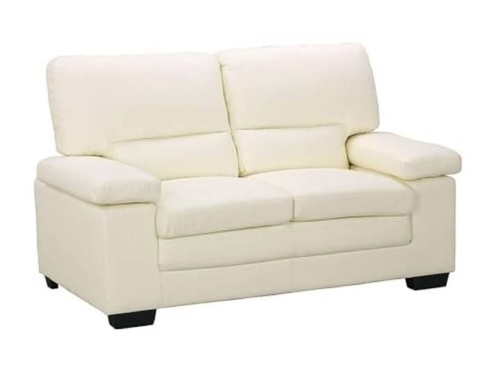 Vente-unique Sofa 2-Sitzer - BÃ Â ¼ffelleder - Elfenbeinfarben - Mimas II