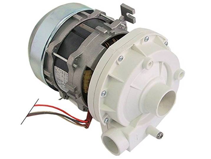LGB ZF320VSX Pumpe für Spülmaschine Silanos 0,6kW/0,82PS 230V Eingang ø 45mm Ausgang ø 39mm Länge 230mm 50Hz 12,5 µF 1 -phasig