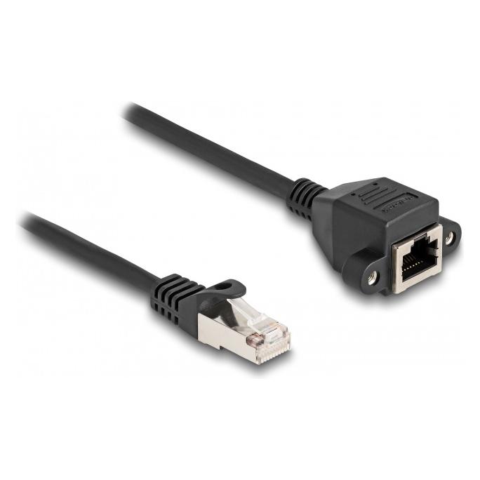 Delock RJ50 Verlängerungskabel Stecker zu Buchse S/FTP 0,5 m schwarz (S/FTP, 0.50 m) (80192)