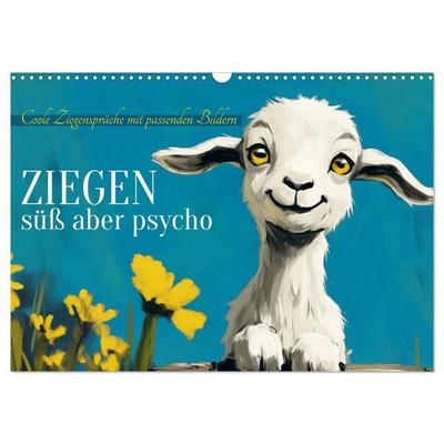 Ziegen, süß aber psycho (Wandkalender 2027 DIN A3 quer), CALVENDO Monatskalender