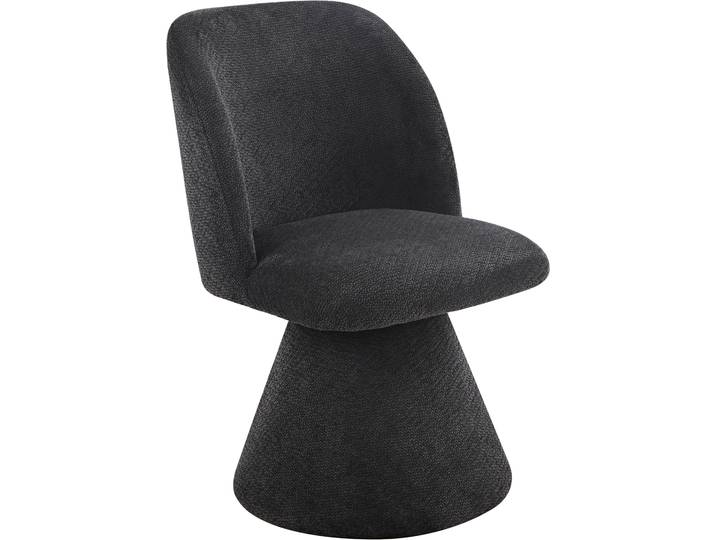 Esszimmerstuhl HELA BARI II Drehstuhl , schwarz (anthrazit, anthrazit, anthrazit), B:54cm H:84cm T:61cm, Polyester, Stoff, Stühle, Esszimmerstuhl, 360 drehbar, Polsterfuss, Webstoff, fest gepolstert