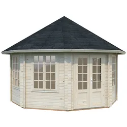 Palmako Pavillon Hanna 14,1 m2 - 44 mm naturbelassen