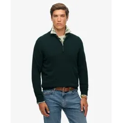 Superdry für Herren. M6110690A Pullover Essentials Half Zip grün (3XL), Lässig, Baumwolle