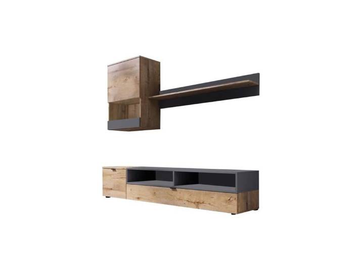 Stan - ensemble de meubles tv - 175 cm - style industriel Couleur - Bois / Gris