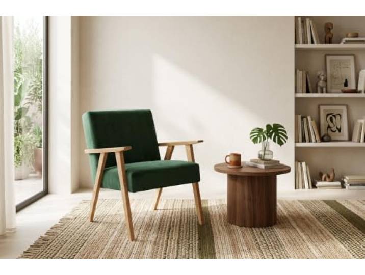 Family Meble Sessel Soler Royal Aura – Retro-Sessel im Vintage-Stil mit Stoff-Bezug – Dunkelgrün · 37