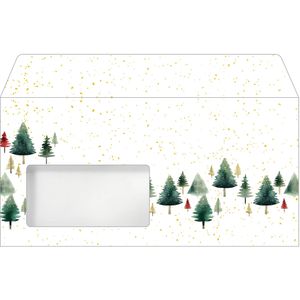 Sigel Weihnachtsumschläge DU648, DIN lang, Little Pines, mit Fenster, 50 Stück