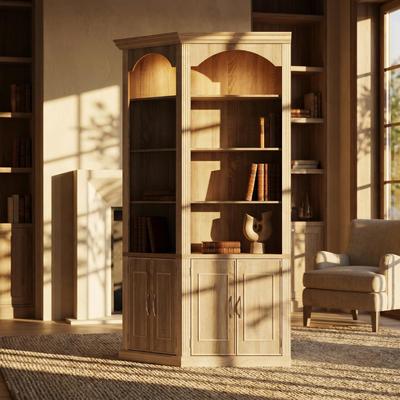 Timechee "Large Modular Library Cabinet with Light,142"" Bookcase Wall Unit with Display Storage Cabinet"
