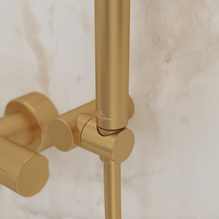 Villeroy und Boch Villeroy & Boch Universal Showers Handbrausehalter TVC00045800076 rund, Wandmontage, brushed gold