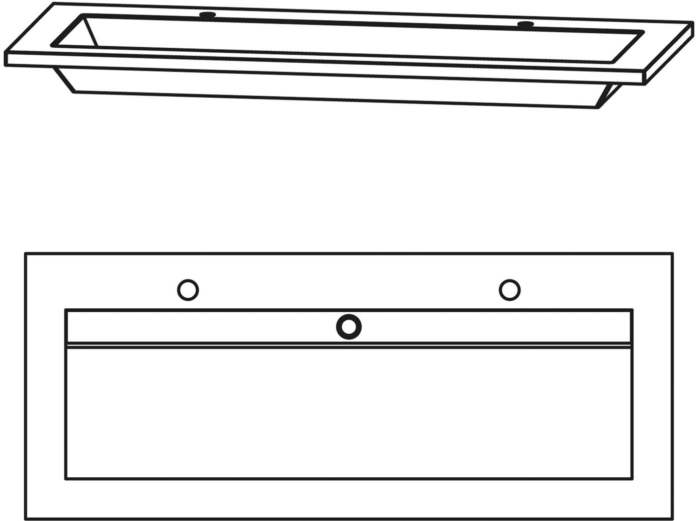 Puris Star Line Mineralguss Serie A Möbel-Doppelwaschtisch 120 cm