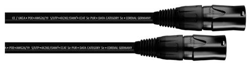 Cordial 15563 RJ45 Patchkabel CAT 5e S/UTP 20.00m Schwarz PUR-Mantel 1St.
