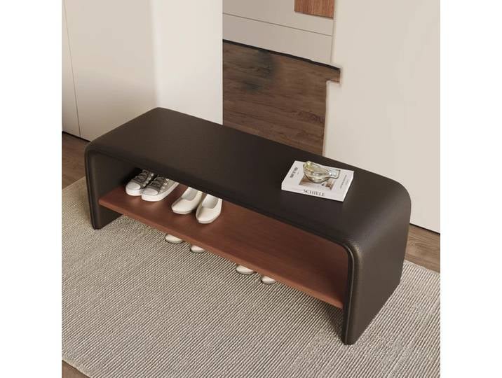 Banc de rangement de luxe pour chaussures, tabouret italien rembourré, étagère de rangement pour chambre à coucher, meuble d'entrée moderne et minimaliste