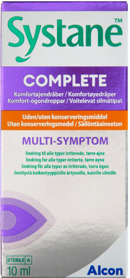 Systane Complete Komfortøjendråber u/konserveringsmiddel Medicinsk udstyr 10 ml
