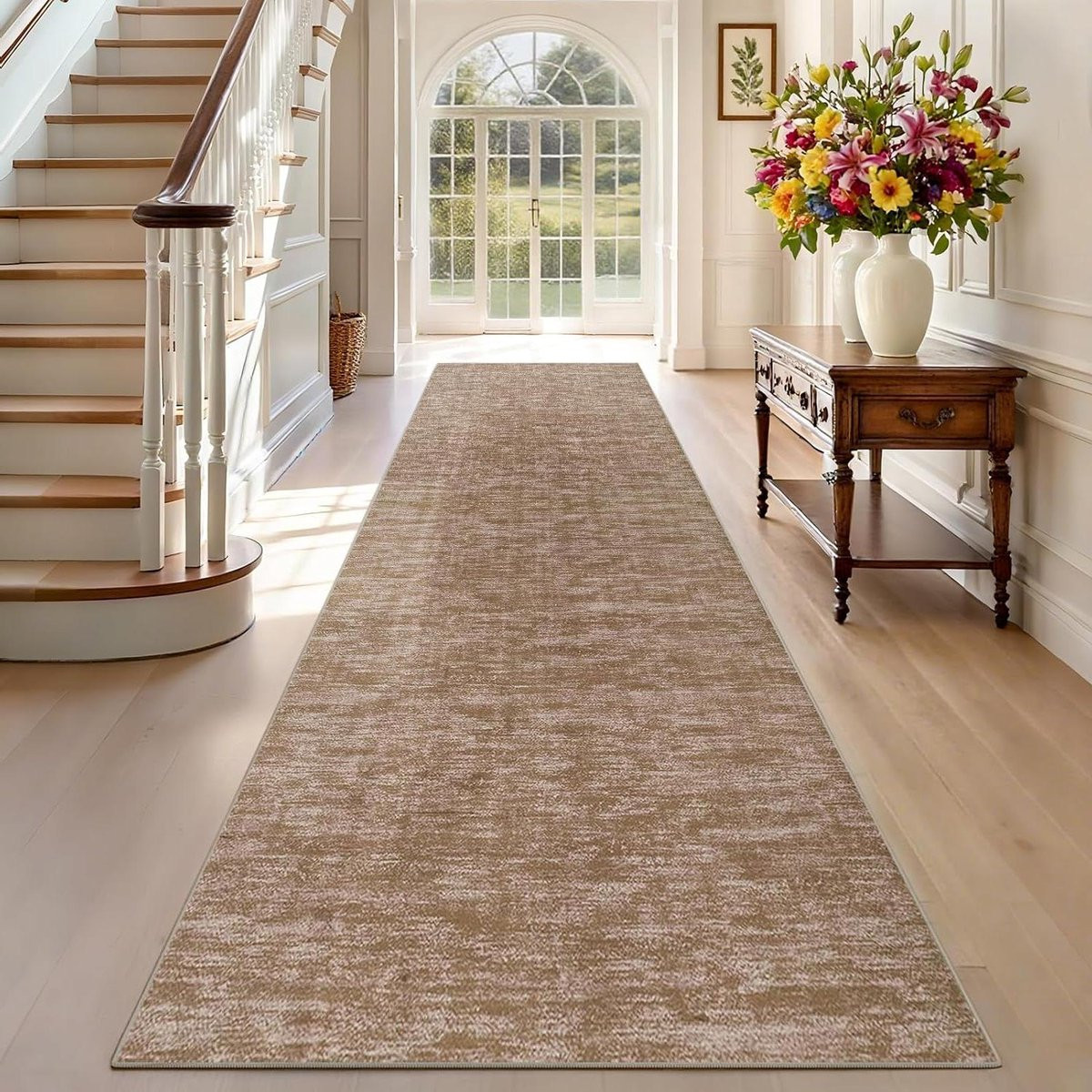 Machine Wasbare Keuken Vloerloper met Vintage Geometrisch Design - Breedte: 90 cm, Lengte: 350 cm
