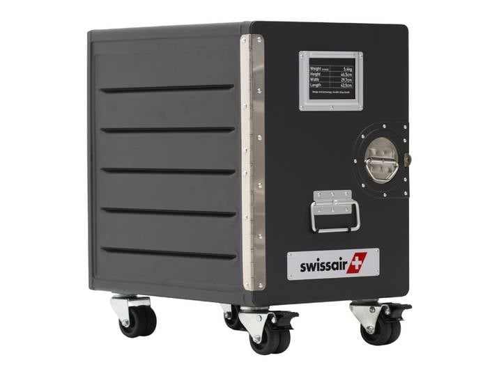 Airline Trolley Swissair, Aviatik-shop, schwarz, Aluminium