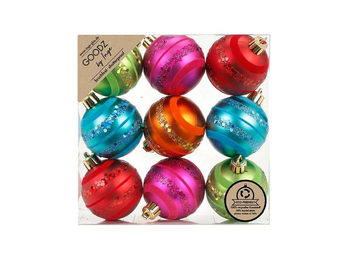 Weihnachtsbaumkugel Inge Weihnachtskugel, Mille-Fiori-Mix , bunt, Ø:6cm, Kunststoff, Weihnachtsbaumkugeln, Weihnachtsbaumkugel