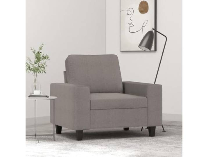 HEFZGDB Sessel Taupe 60 cm Stoff Moderner Wohnzimmer Sessel mit Strapazierfähigem Bezug Robuster Metallgestell Dicke Polsterung Bequem für Entspannen Lesen Fernsehen Atmungsaktiv