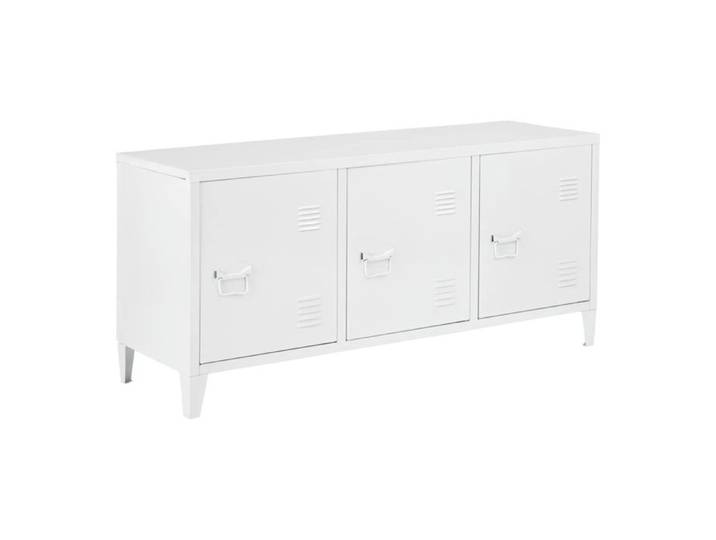 Meuble TV Kotka avec 3 portes 58 x 113 x 40 cm blanc