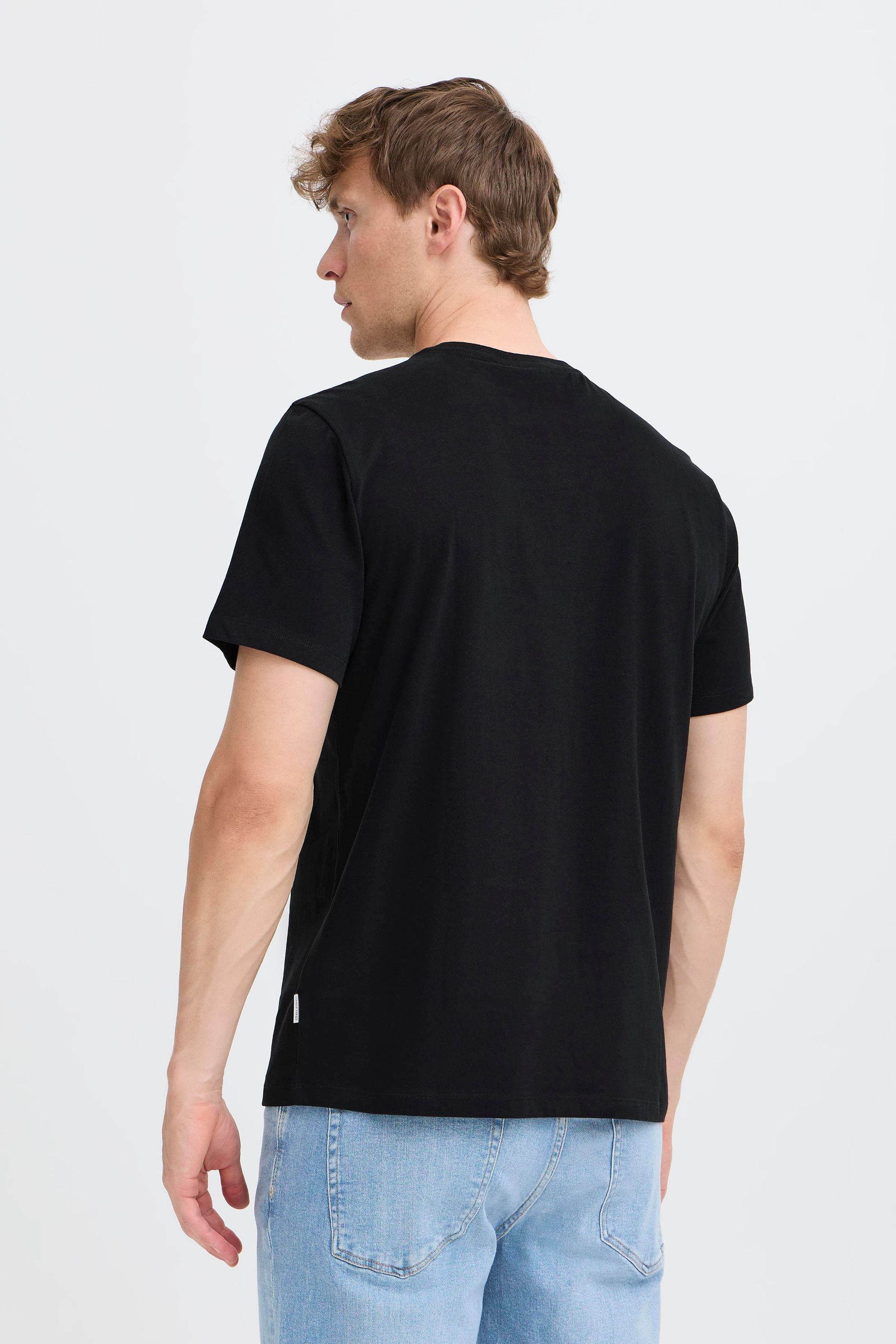 Rundhalsshirt BLEND "Rundhalsshirt BHBenni", Herren, Gr. L, schwarz, Obermaterial: 100% Baumwolle CO., Shirts Rundhalsshirt