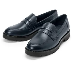 Tchibo - Leder-Loafer - Damen - Gr. 40 - dunkelblau