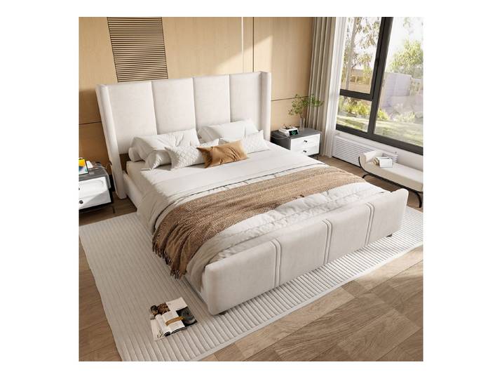 STILVORA Polsterbett 140x200 Funktionsbett mit matratze,Jugendbett mit USB-Anschluss