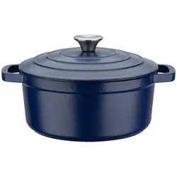 GSW Gusseisen Kochtopf 20 cm - 2,2 Liter BLUE MAGIC, Pfanne + Kochtopf, Weiss, Blau