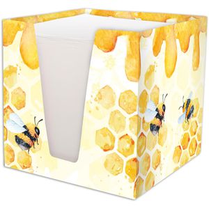 RNK Zettelbox Honey, 46800, 9,2 x 9,2 cm, gefüllt mit 900 Notizzetteln, aus Karton