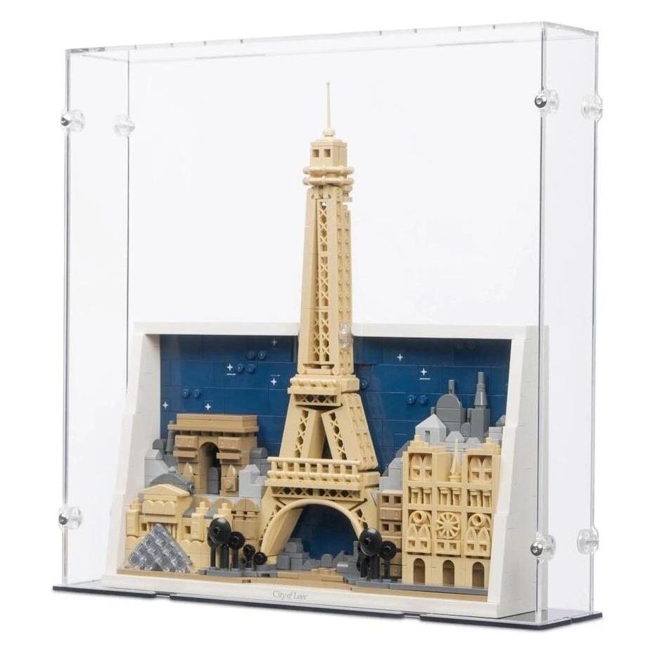 iDisplayit Acryl-Display für LEGO 21064 Paris - Stadt der Liebe (Mit schwarzem Boden) (EC320632N-BLK)