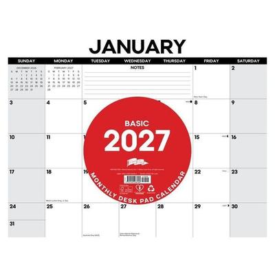 Basic 2027 22 X 17 Large Monthly Deskpad