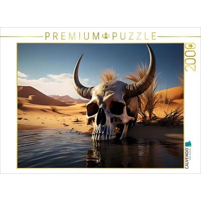 CALVENDO Puzzle Der Wächter am Wasserloch | 2000 Teile Lege-Größe 90x67cm Foto-Puzzle für glückliche Stunden