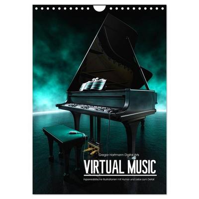 VIRTUAL MUSIC - Musikinstrumente in Hyperrealistischen Illustrationen (Wandkalender 2027 DIN A4 hoch), CALVENDO Monatskalender