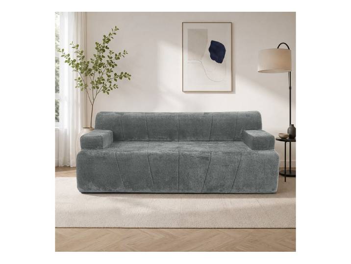 HomeMiYN Ecksofa 178cm L-Form 3-4 Sitzer Modular Ecke sofa für wohnzimmer, Set 1 Teile, Ohne Montage & Vakuumkomprimiert 360kg Belastbar Katzenschutz