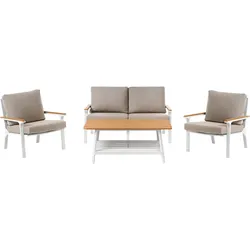 LOUNGE-SET mit Tisch 4-Sitzer Taupe Orero