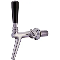 Zapfhahn, Kompensatorhahn, Bierzapfhahn, Schankhahn aus Chromnickelstahl mit Edelstahl Kompensator, Poliert, 55 mm