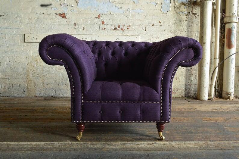 AEA Chesterfield Design Stoffen 1 Zits Fauteuil