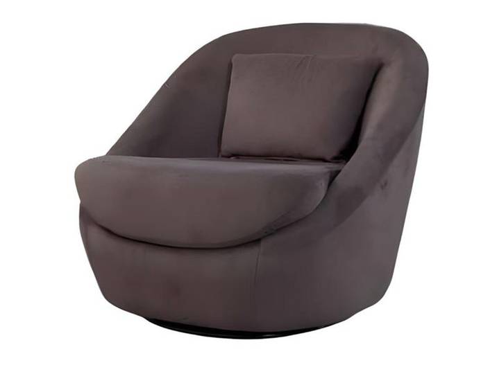 Xlmoebel Loungesessel Drehbarer Lounge Sessel in Braun mit gepolsterten Armlehnen (1-St., Drehbarer Lounge-Sessel), Made in Europa