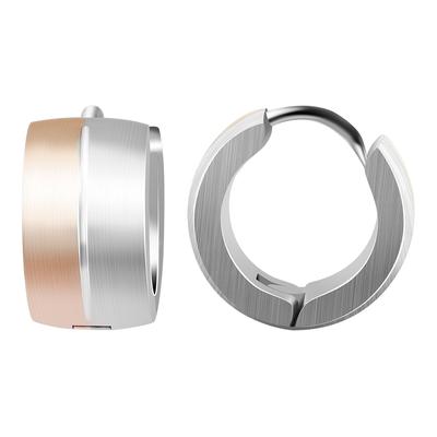 Klappcreolen ADELIA´S "Ohrringe – Klappcreole aus Edelstahl", Damen, Gr. Damen, Edelstahl, rosa (weiß), Ohrringe Klappcreolen, Ein Geschenk, das Freude macht